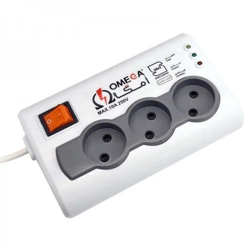 محافظ برق امگا (Omega) مدل 3 خانه 1.5 متری P3000 بدون ارت - استاندارد