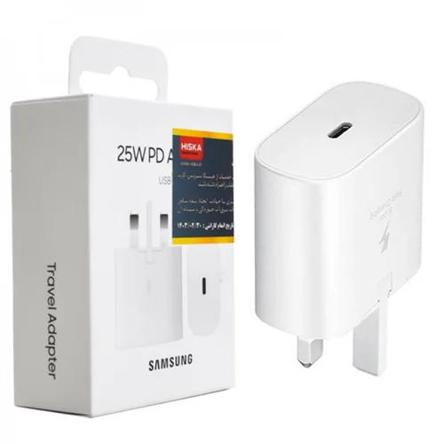 فست شارژ تک پورت سه شاخه Type-C سامسونگ 25W با گارانتی HISKA