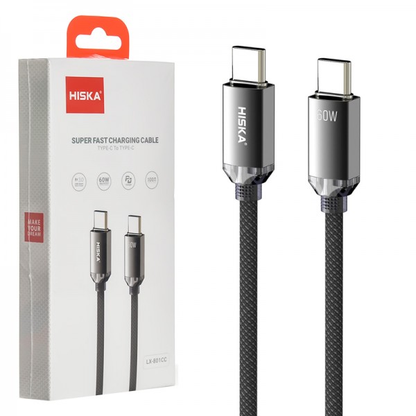 کابل Type-C To Type-C هیسکا (HISKA) طول 1 متر مدل LX-801CC