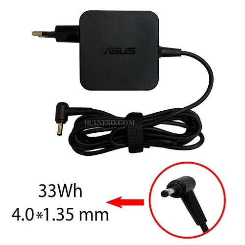 آداپتور لپ تاپ ایسوس 19V 1.75A Gimo Plus مربعی زنبوکی سرفیش بزرگ 4*1.35mm