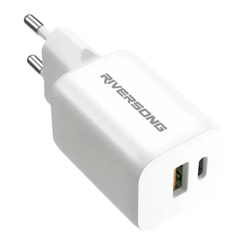 شارژر Riversong (Usb 18W + Type C 30W) مدل Safekub D6 AD28