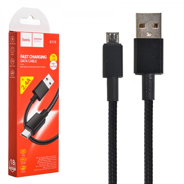 کابل اندروید (MicroUSB) هوکو (hoco) طول 1 متر مدل X119