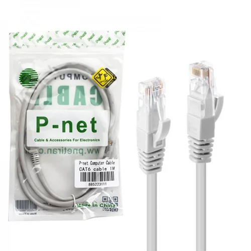 کابل شبکه p-net مدل CAT6 طول 1متر کد 10036