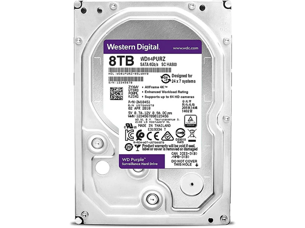 هارد دیسک وسترن دیجیتال مدل WD Purple WD84PURZ 8TB