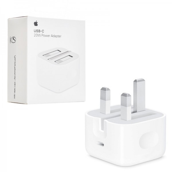 کلگی شارژر 20W سه شاخه اروپایی اپل (Apple) مدل B/A A2344 گارانتی پژواک (کد 10062)