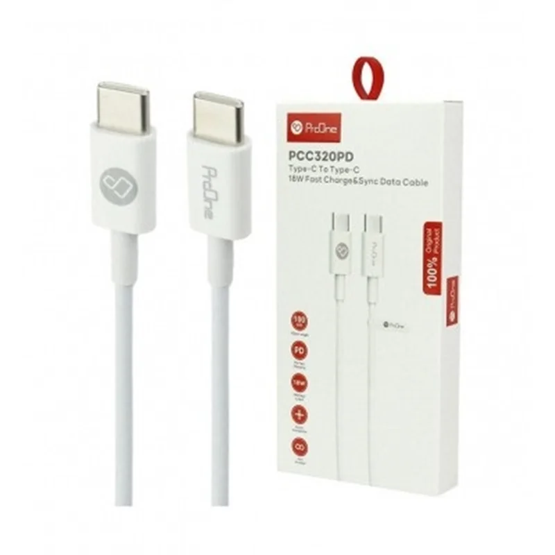 کابل (Type-C To Type-C) پرووان (ProOne) طول 1 متر مدل PCC320PD