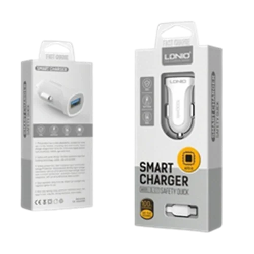شارژر فندکی LDNIO مدل DL-C17 همراه با کابل micro