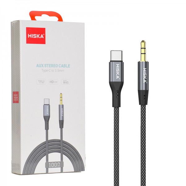 کابل تایپ سی به جک 3.5 میلی متری ( Type-C to Aux) هیسکا (HISKA) طول 1 متر مدل W45