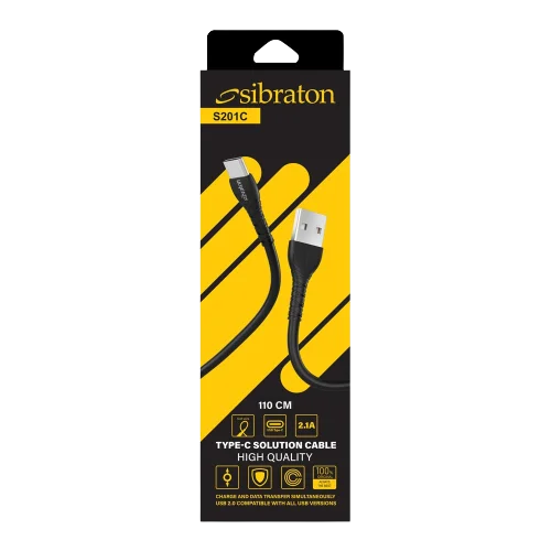 کابل شارژ تایپ سی SIBRATON S201C
