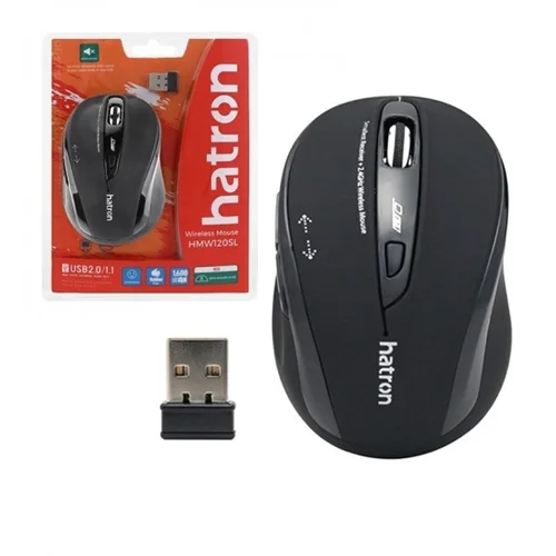 ماوس بی صدا بی سیم hatron مدل HMW120SL مشکی
