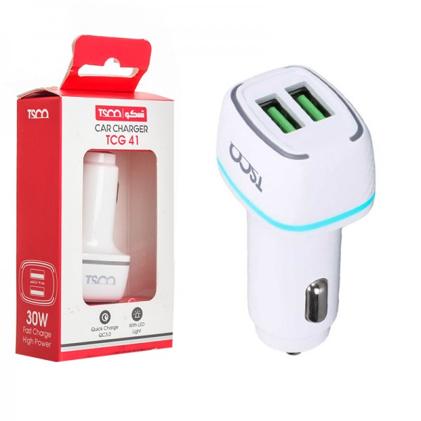 شارژر فندکی 30 وات دو پورت تسکو (TSCO) مدل TCG 41
