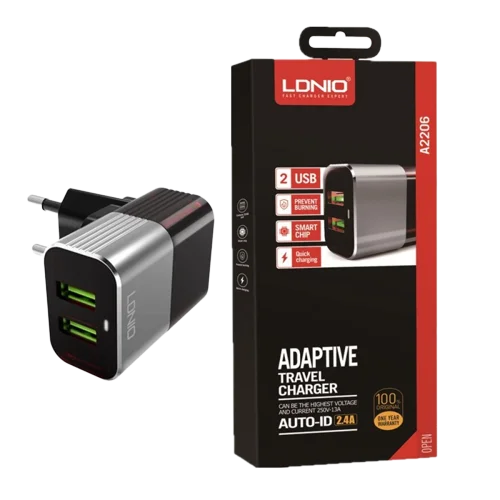شارژردیواریA2206 LDNIO با کابل لایتنینگ