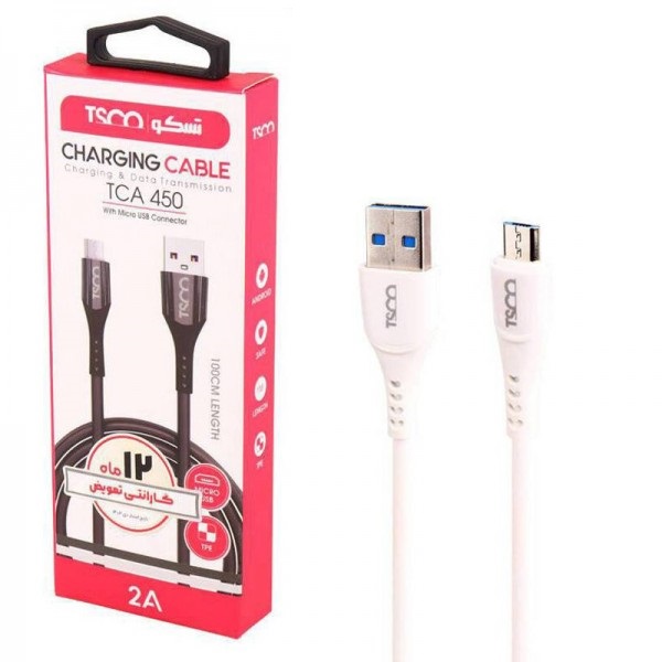 کابل اندروید (MicroUSB) تسکو (TSCO) طول 1 متر مدل TCA450