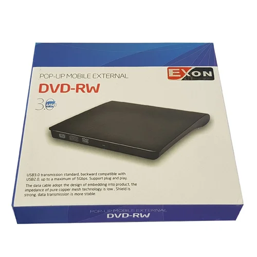 باکس DVD رایتر اکسترنال لپ تاپ Pop-Up Mobile External 9.5mm-USB3 نازک مشکی