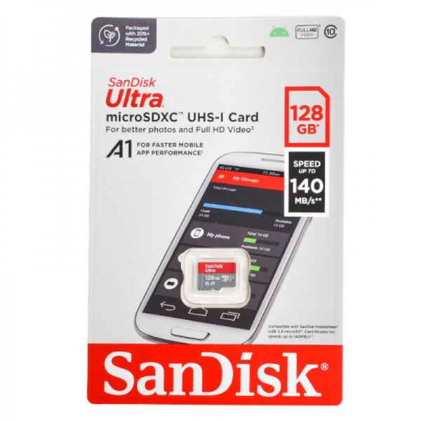 رم موبایل سن دیسک (SanDisk) مدل 128GB Ultra 140MB/S گارانتی آسان سرویس