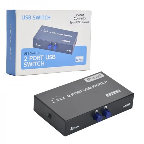 USB سوئیچ دستی 2 پورت پی نت (P-net) مدل 1A2B