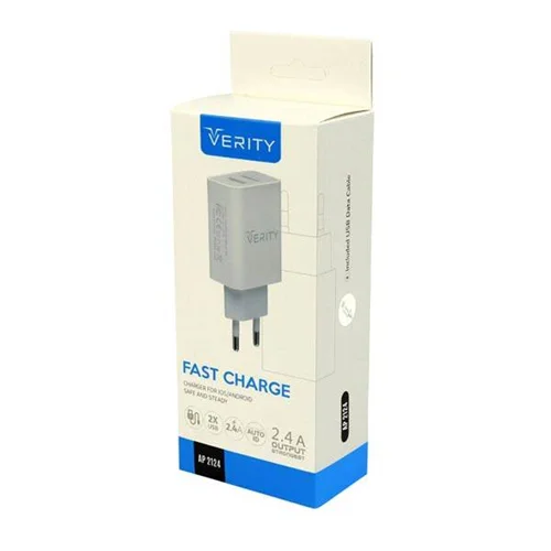 شارژر دیواری وریتی مدل AP-2124 همراه با کابل micro