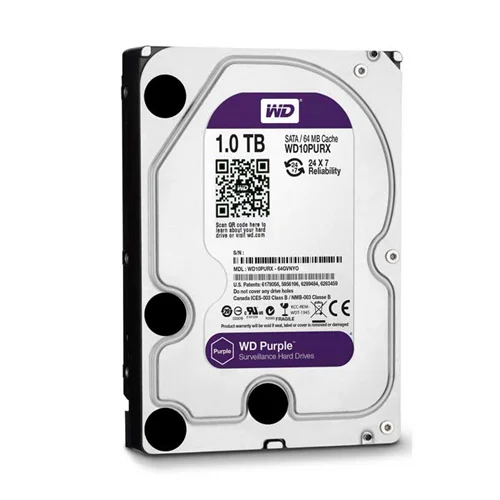 هارددیسک اینترنال وسترن دیجیتال مدل Purple WD10PURZ ظرفیت 1 ترابایت