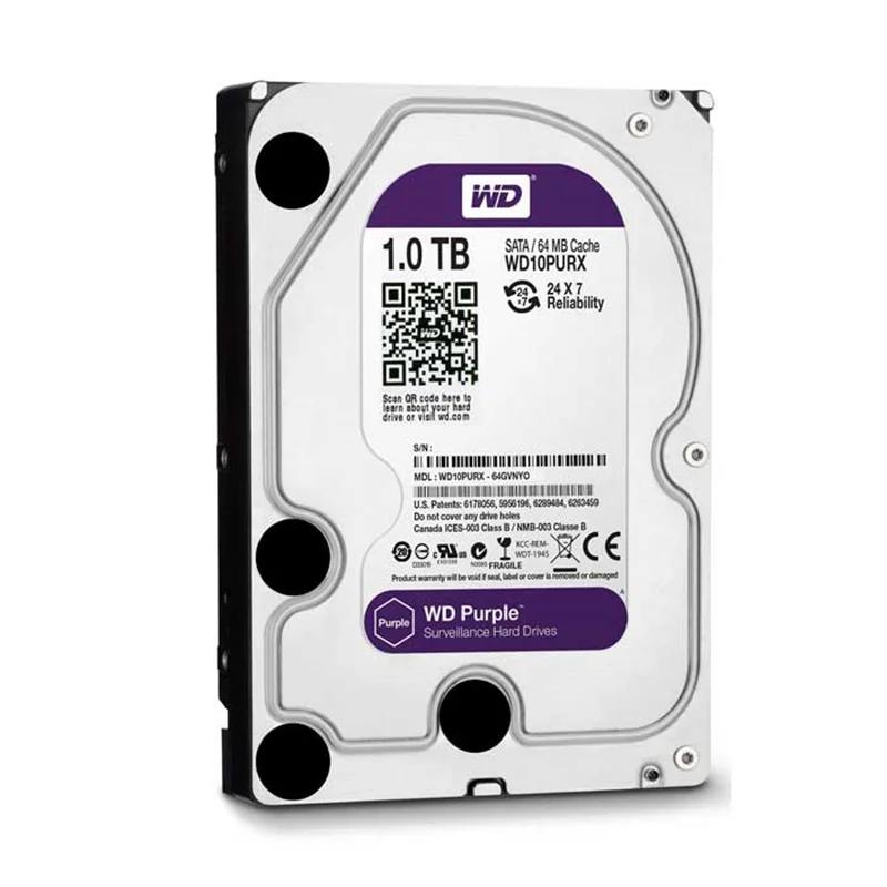 هارددیسک اینترنال وسترن دیجیتال مدل Purple WD10PURZ ظرفیت 1 ترابایت