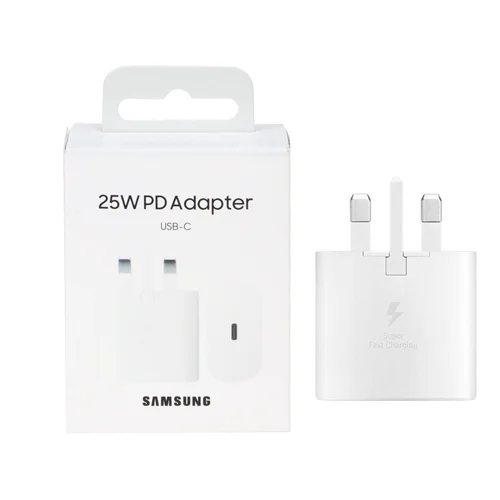 فست شارژ تک پورت سه شاخه خروجی Type-C سامسونگ 25W گارانتی 6ماهه کاوان